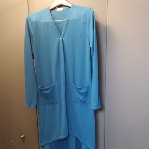 Blue Women's Long Cardigan